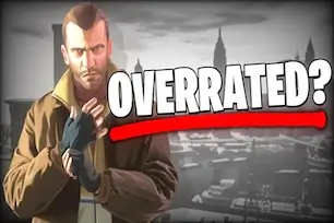 GTA Retrospective – Why Grand Theft Auto IV Didn’t Win Me Over Niko Bellic in Grand Theft Auto IV with "Overrated?" text questioning the game's legacy and critical acclaim